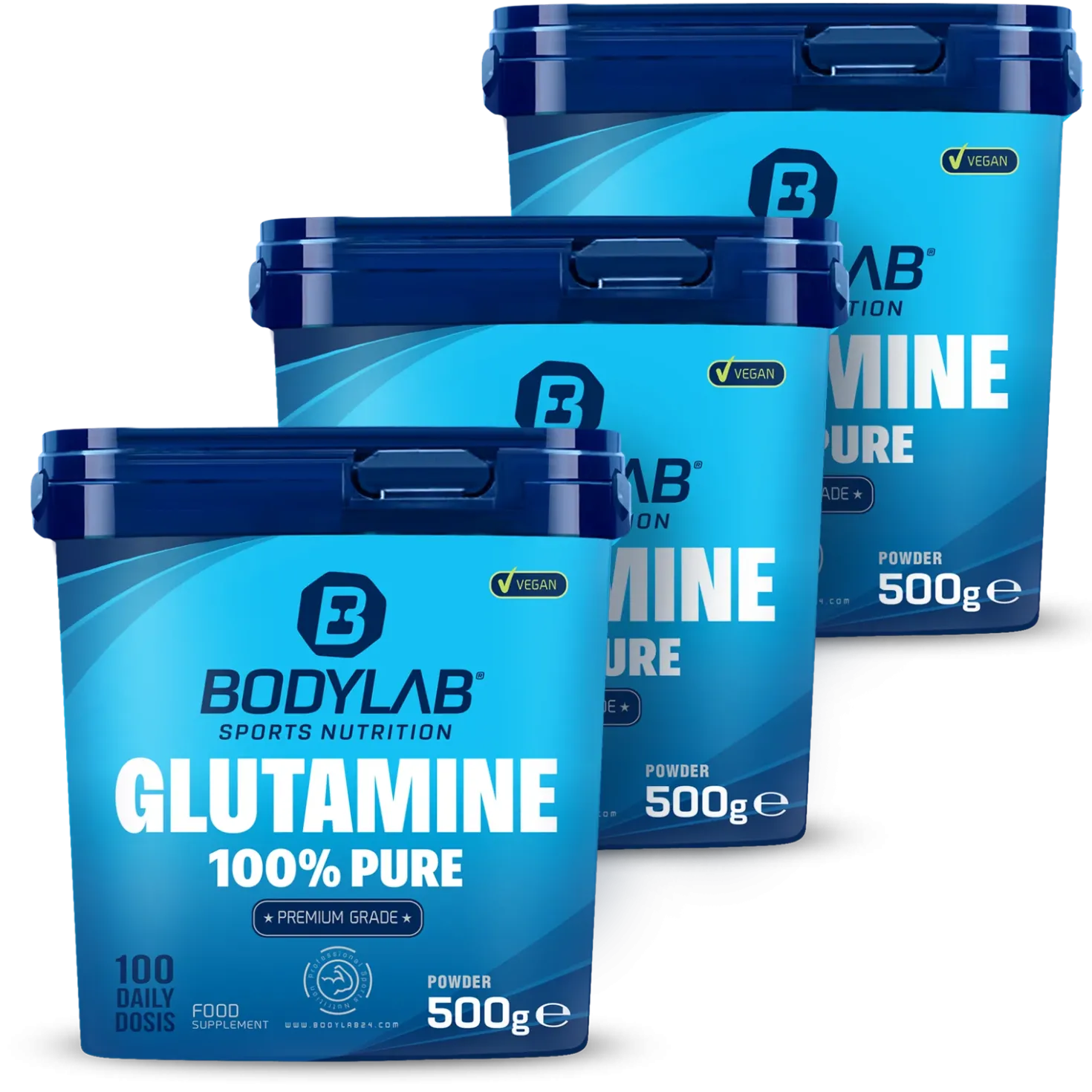 3 x Bodylab24 Glutamin Powder (je 500g)