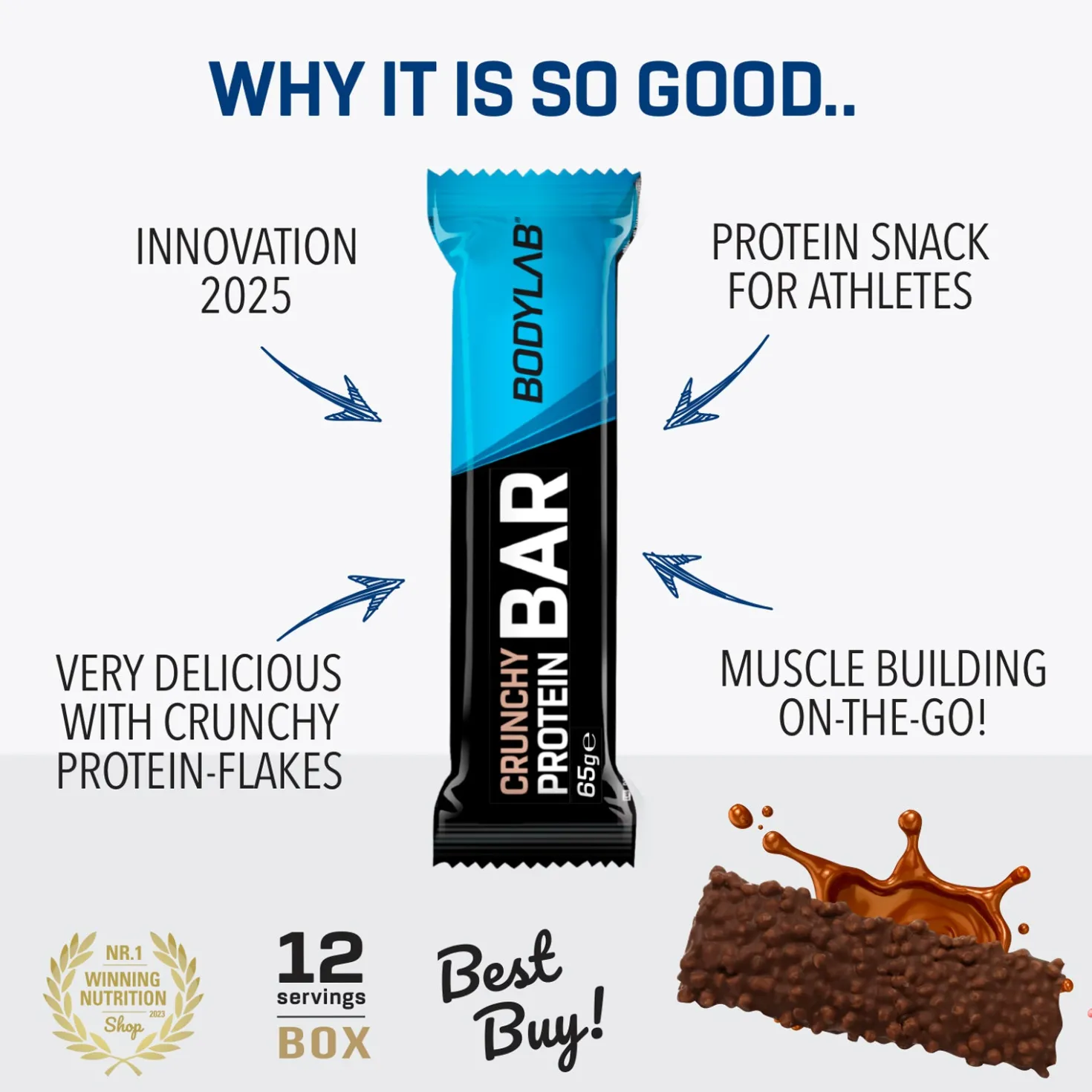 3 x Crunchy Protein Bar Deluxe (je 12x65g)