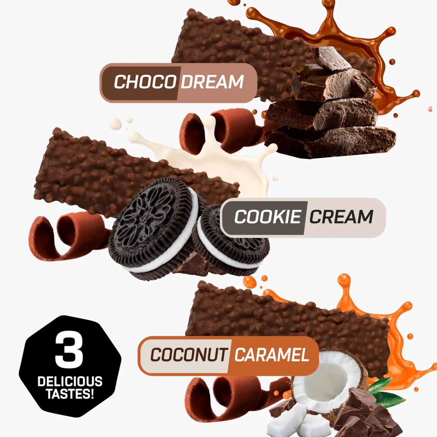 3 x Crunchy Protein Bar Deluxe (je 12x65g)