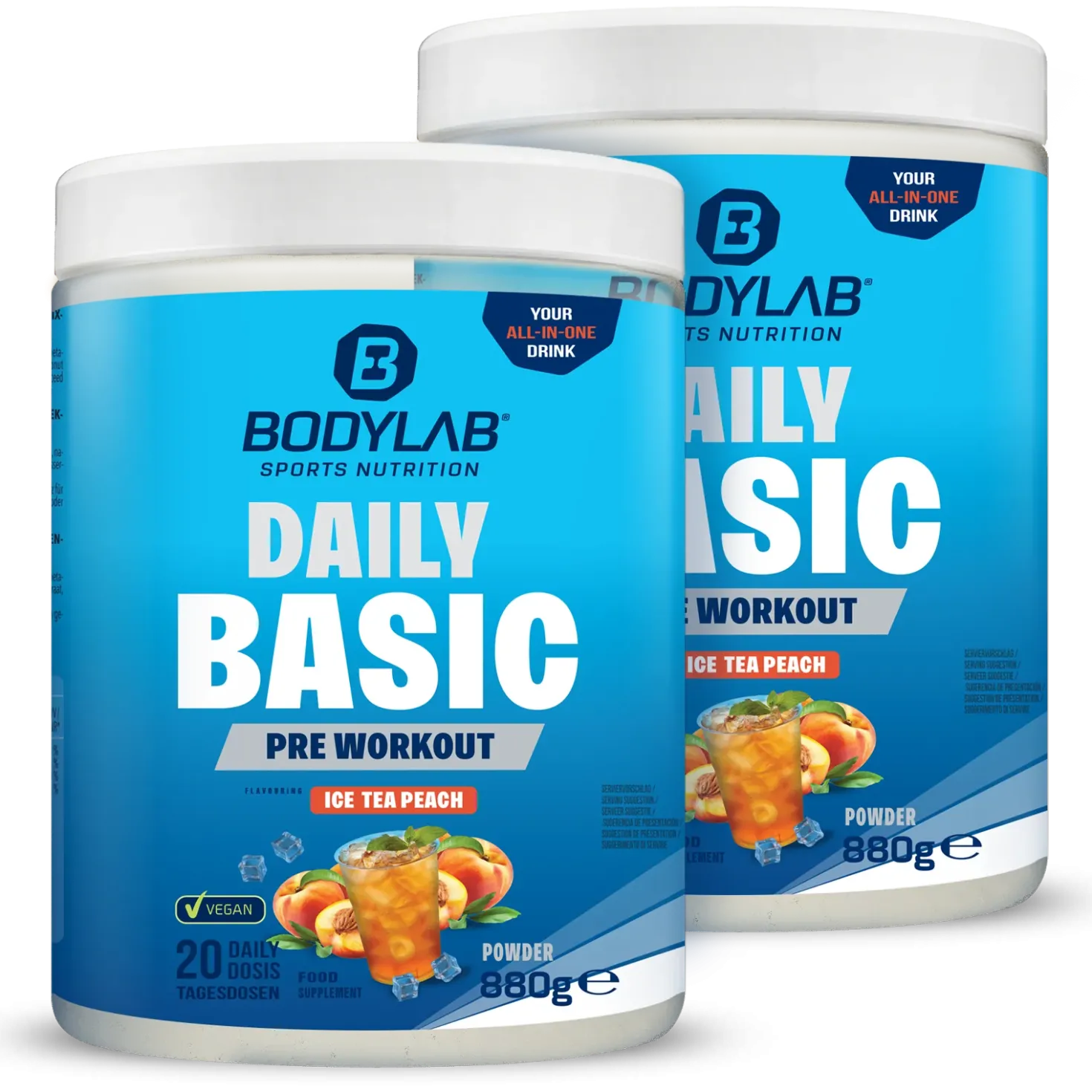 2 x Daily Basic Powder Ice Tea Peach (je 880g)