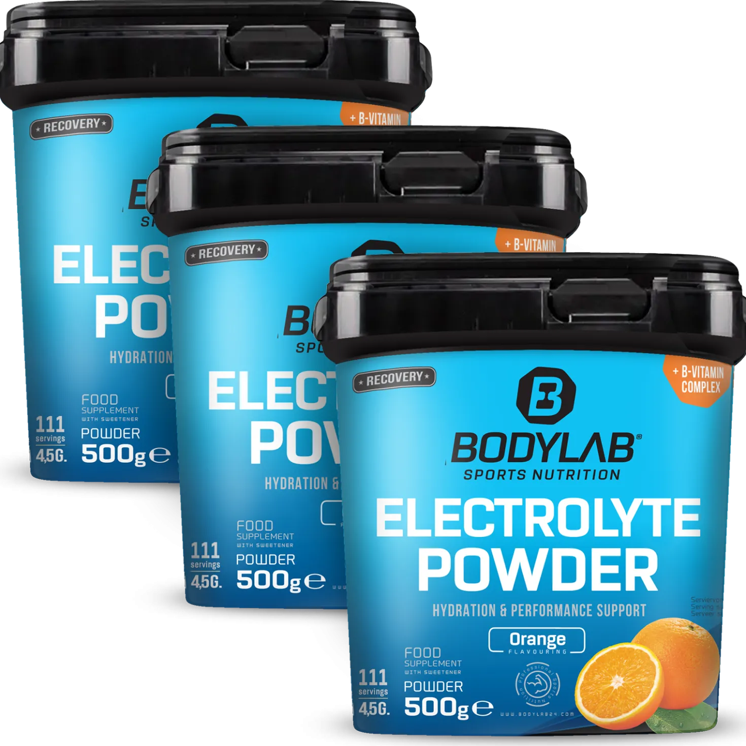 3 x Electrolyte Powder (3 x 500g) - Orange Flavouring