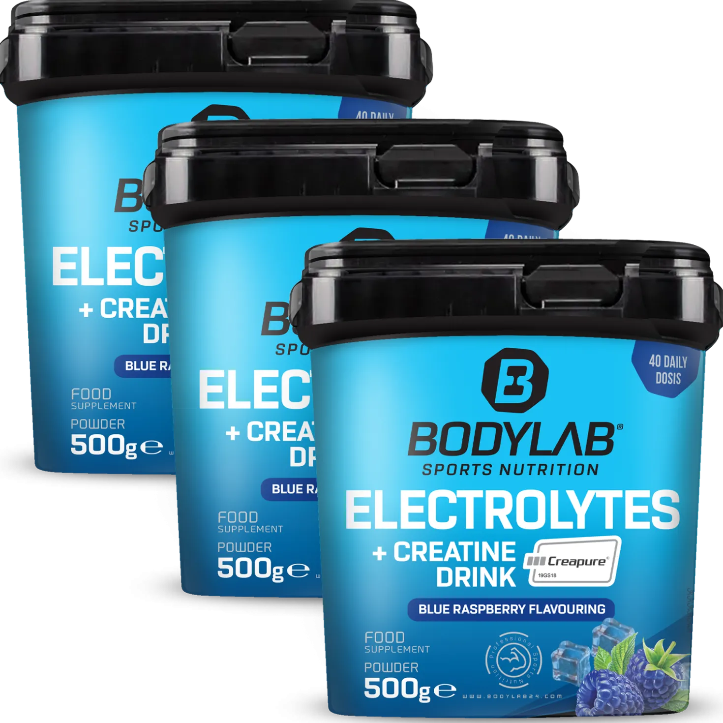 3 x Electrolytes + Creatine Drink (je 500g)
