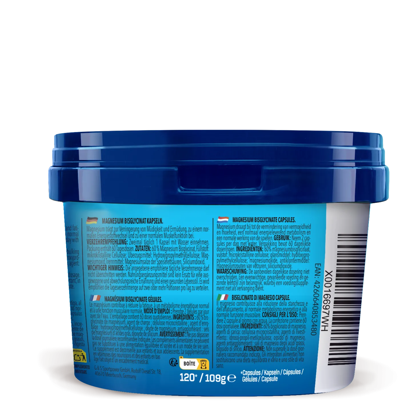 3 x Magnesium Bisglycinate (120 Kapseln)