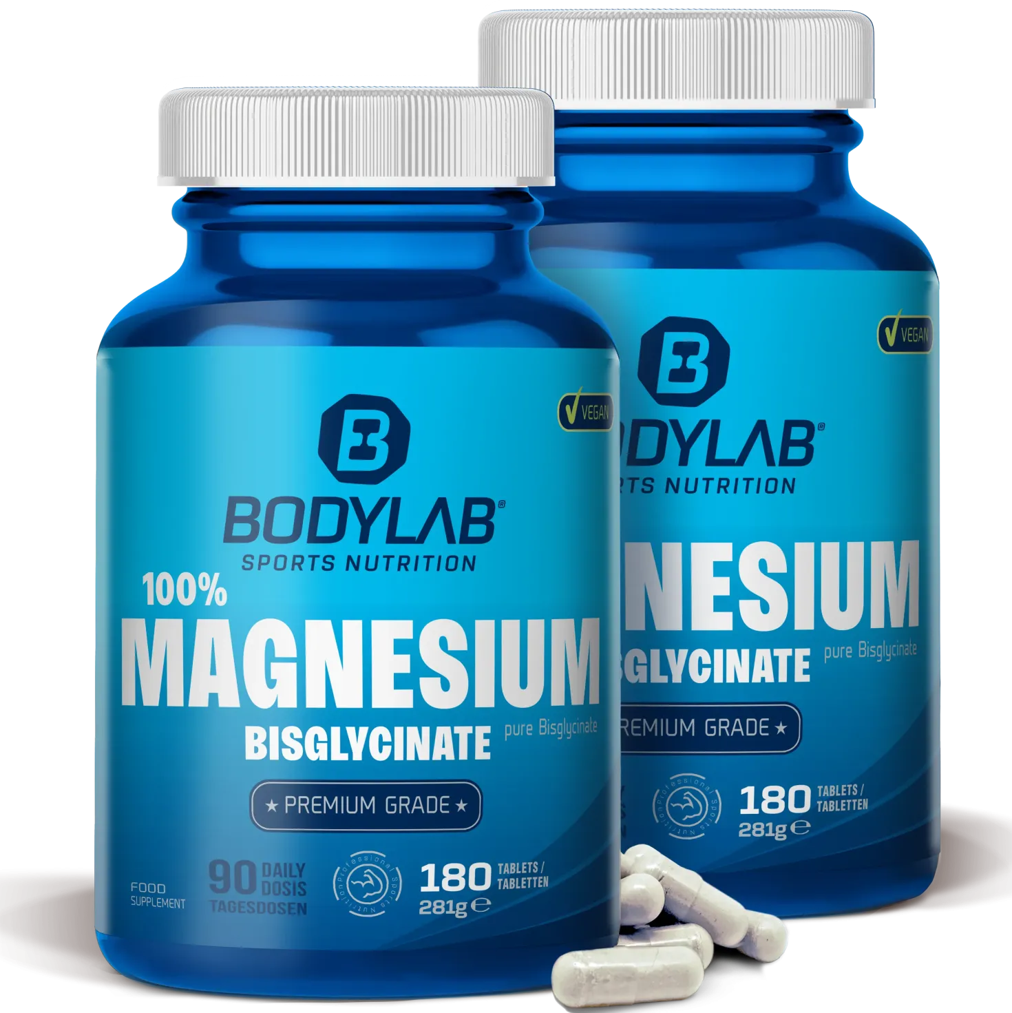 2 x 100% Magnesium Bisglycinate (180 Tabletten)