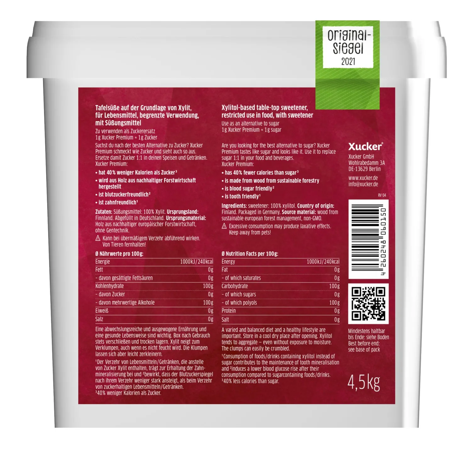 Xucker premium 100% Xylit (4500g)