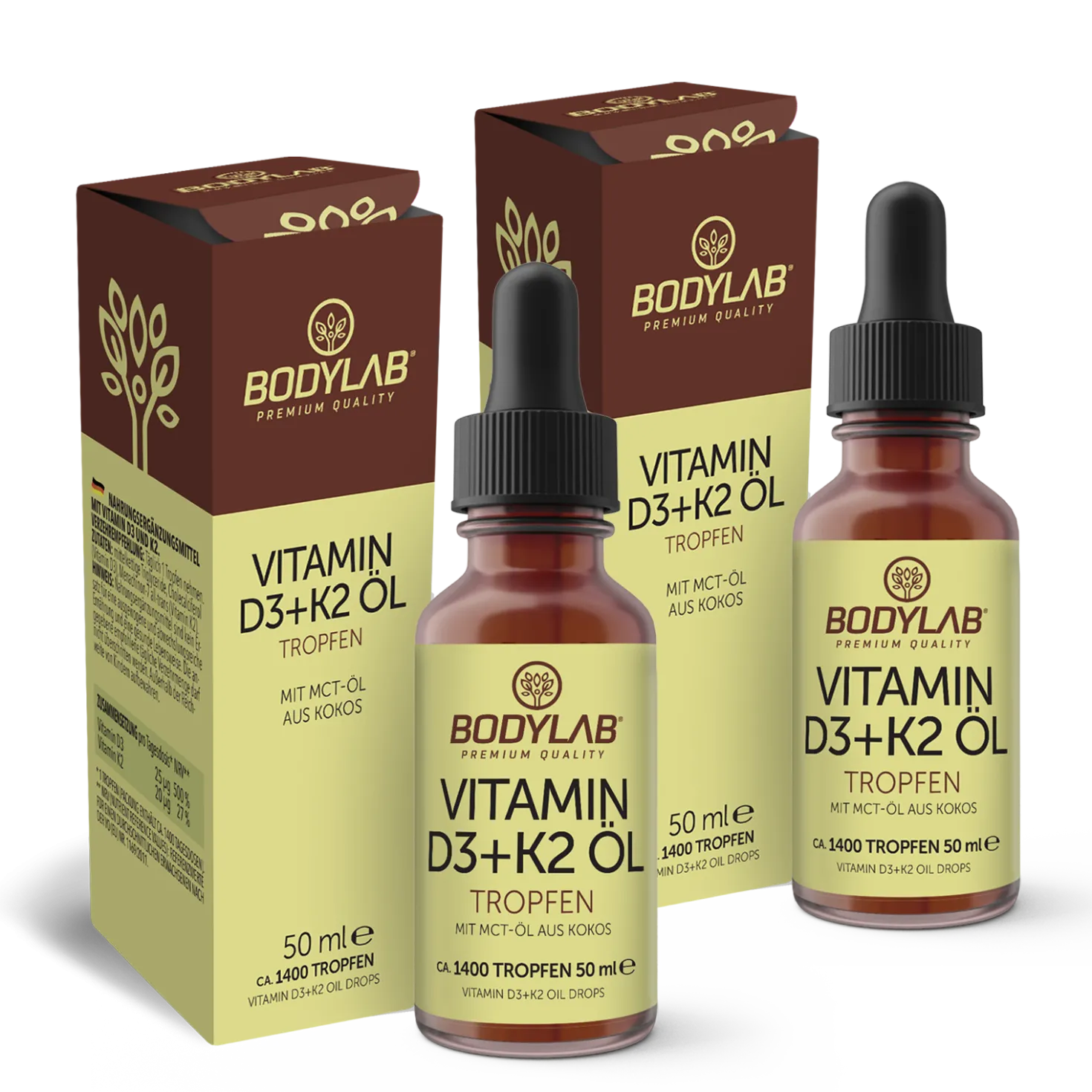 2 x Vitamin D3 + K2 Öl Tropfen (2 x 50ml)