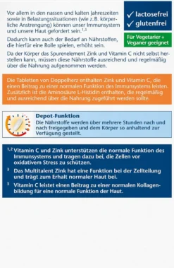 Zink 15 + Histidin + Vitamin C Depot (100 Tabletten)