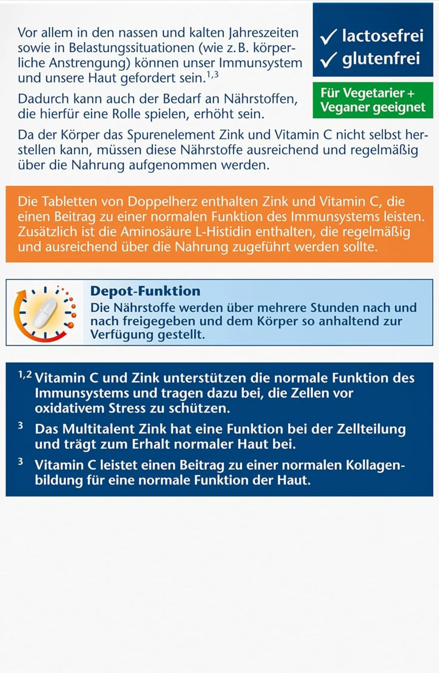 Zink 15 + Histidin + Vitamin C Depot (100 Tabletten)